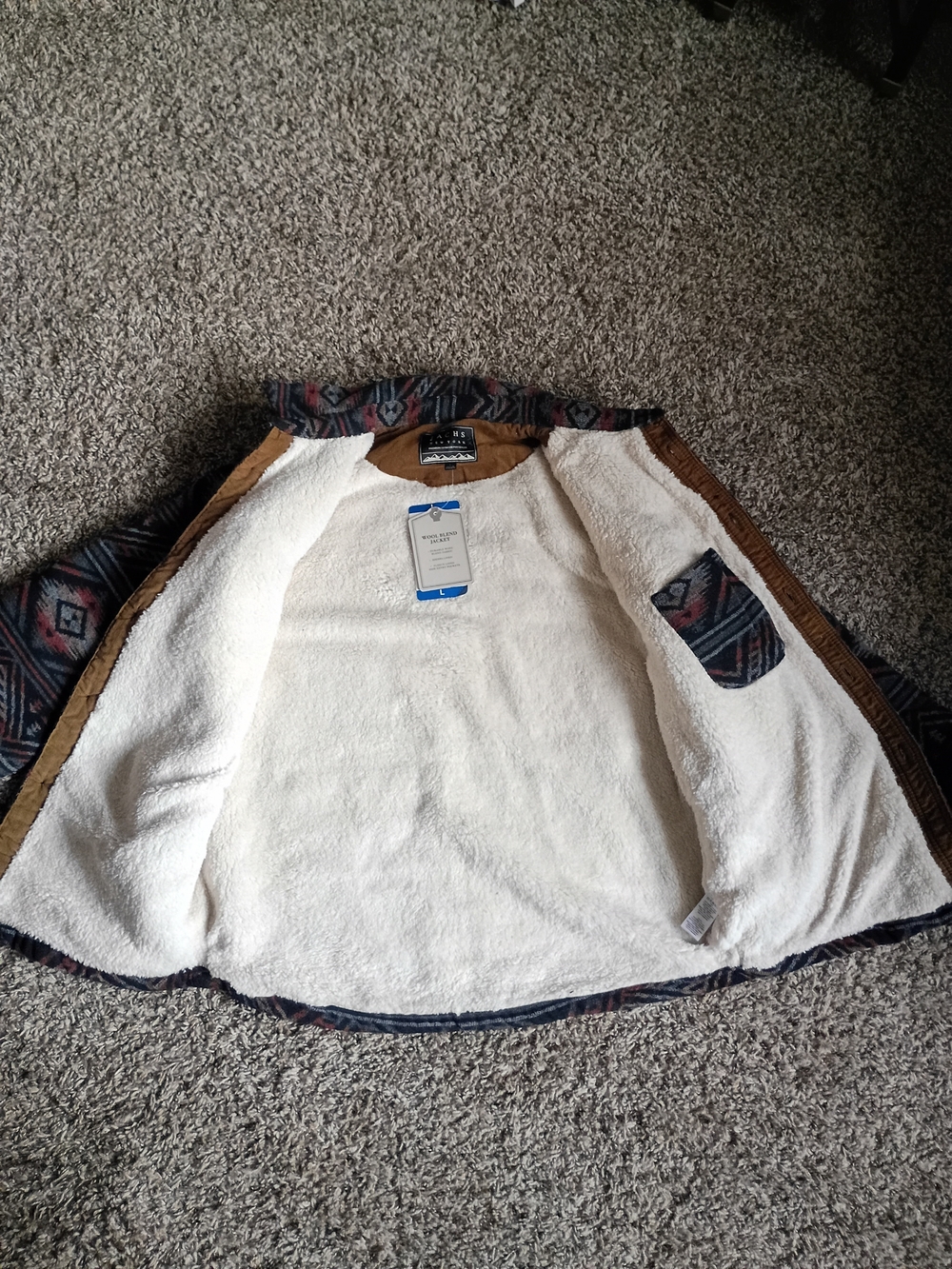 Aztec Pattern, Wool Blend Jacket - Picture 3 of 4